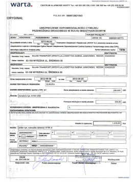 PoLIsA NR1908512821543 ORYGINAŁ