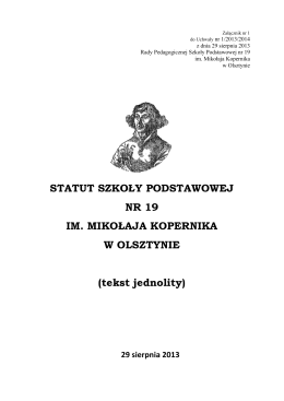 Statut Szkoły - Szkoła Podstawowa nr 19 w Olsztynie