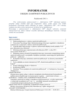 Informator UZP nr 10/2011 - Urząd Zamówień Publicznych