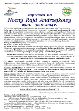 Andrzejkowy - PTTK Prudnik