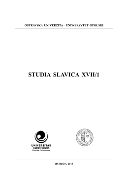 studia slavica xvii/1 - Ostravská univerzita v Ostravě