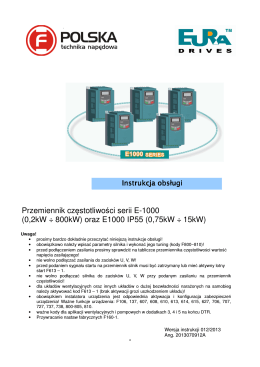 Przemienniki częstotliwości EURA® E-1000 IP55