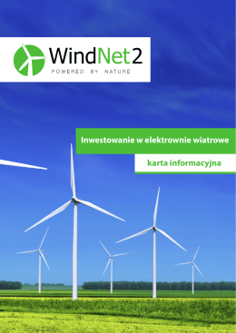 Inwestowanie w elektrownie wiatrowe karta informacyjna