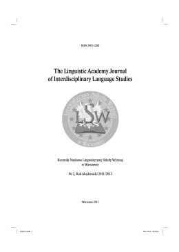 LSW Journal vol 2.pdf - Lingwistyczna Szkoła Wyższa w Warszawie