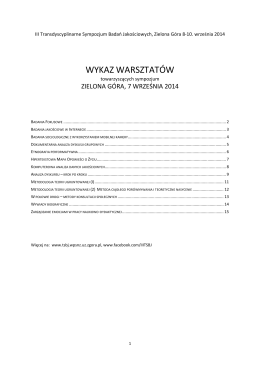 pobierz PDF - iii transdyscyplinarne sympozjum badań jakościowych