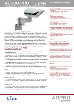 Czujki PIR - broszura - PDF - Xtralis FastTrace Adpro Heitel Linc
