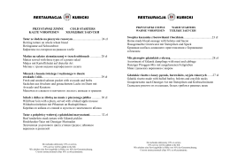 karta menu - Restauracja Kubicki