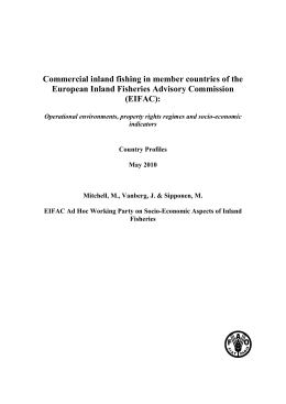 Commercial inland fishing in member countries of the European