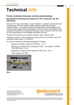 Szczegółowa instrukcja dla silnika 2,8 l 30 V w Audi A4