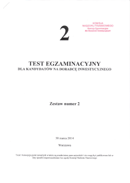 Test z egzaminu przeprowadzonego w dniu 30 marca 2014 r.