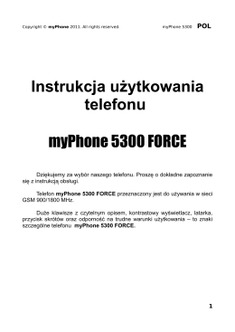 Instrukcja użytkowania telefonu myPhone 5300
