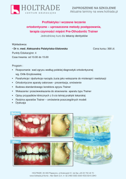 Profilaktyka i wczesne leczenie ortodontyczne