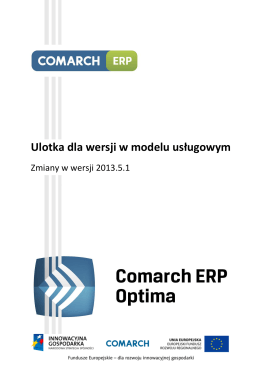 Zmiany w wersji 2013.5.1 Comarch ERP Optima