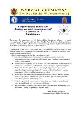 Zaproszenie do uczestnictwa w Seminarium [pdf]