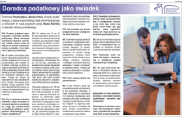 "Doradca podatkowy jako świadek" Autor: Pan Przemysław