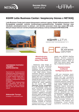 KGHM Letia Business Center: bezpieczny biznes z NETASQ