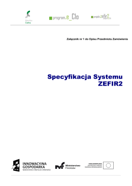 Specyfikacja Systemu ZEFIR 2