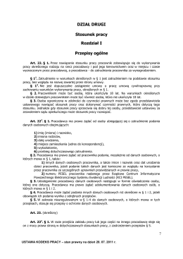 Kodeks Pracy stan na 28.07.2011 dział 2