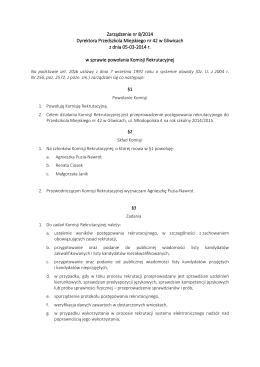 Zarządzenie Dyrektora nr 8/2014
