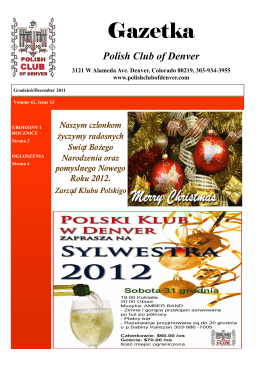 Grudzień/December 2011 - Polish Club of Denver