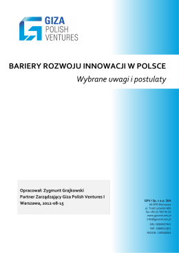 bariery rozwoju innowacji w polsce