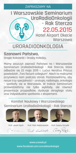 ulotka - I Warszawskie Seminarium UroRadioOnkologii