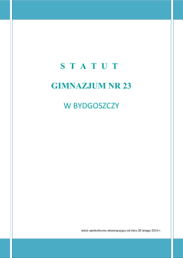 Statut - Gimnazjum nr 23 w Bydgoszczy