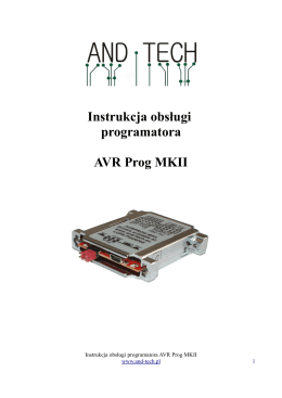 Instrukcja obsługi programatora AVR Prog MKII - And