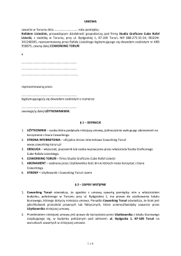 Umowa — firma - Coworking Toruń