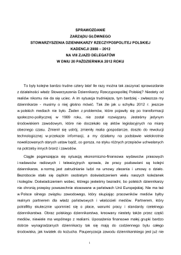 Sprawozdanie Zarządu Głównego Kadencji 2008-2012