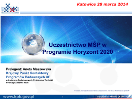 Horyzont 2020_Uczestnictwo MŚP