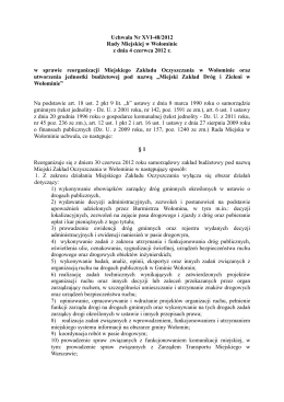 Uchwała Nr XVI-48/2012 Rady Miejskiej w Wołominie z dnia 4