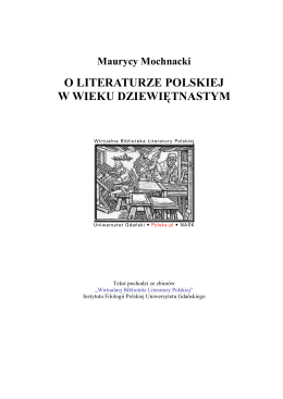 Maurycy Mochnacki - O literaturze polskiej w wieku dziewiętnastym