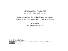 Galician Village Finding Aid using the village index from