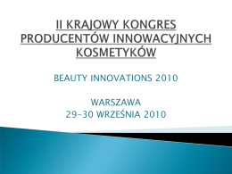 ii krajowy kongres producentów innowacyjnych kosmetyków