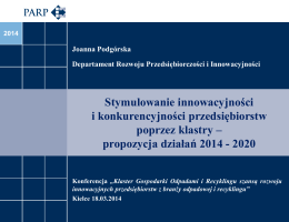 propozycja działań 2014 - 2020