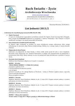2013-2 (pdf) - Ruch Światło-Życie Archidiecezji Wrocławskiej