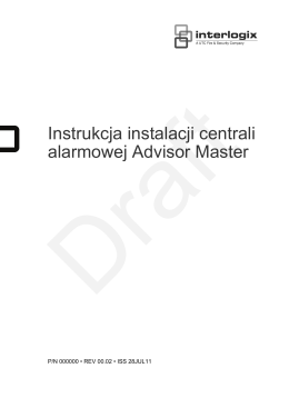 Instrukcja instalacji centrali alarmowej Advisor Master