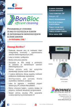 Karta katalogowa Sterowniki BonBloc BONNEL