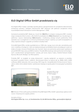 ELO Digital Office GmbH przedstawia się