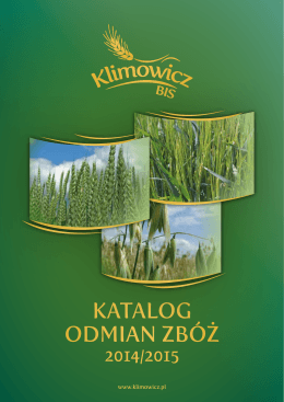 Katalog odmian zbóż Na rok 2014/2015