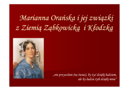 Marianna Orańska i jej związki z Ziemią Ząbkowicką i Kłodzką