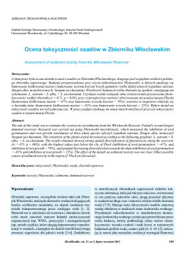 Ocena toksyczności osadów w Zbiorniku Włocławskim; Assessment