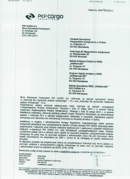 Podgląd - Sekcja Zawodowa NSZZ "Solidarność" PKP CARGO SA