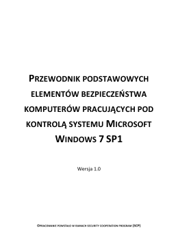 Przewodnik Zabezpieczeń systemu Windows 7 SP1 - CERT-u
