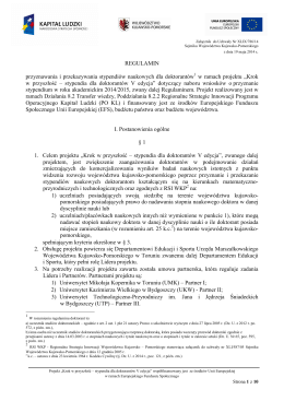 Regulamin - nabór 2014/2015 (PDF)