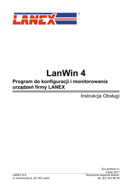LanWin 4 Program do konfiguracji i monitorowania