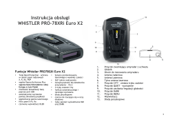 Instrukcja obsługi WHISTLER PRO-78XRi Euro X2