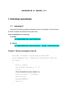Instrukcje języka C++