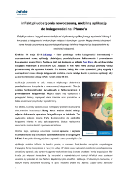 inFakt.pl udostępnia nowoczesną, mobilną aplikację do księgowości